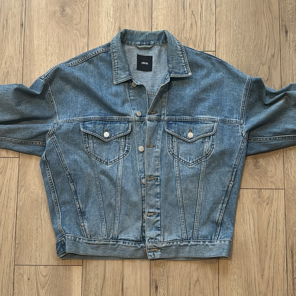 ASOS Oversize 90s Blue Demin Jean Jacket Women’s Medium - Picture 4 of 10